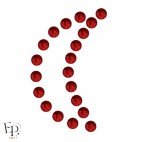 Motif Lune avec Strass Hotfix Swarovski Xilion 2038 coloris Rouge Siam clair (Light Siam) thermocollant