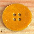 Bouton Nacre Akoya Orange melon Paillettes dorées 22  mm