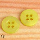 Bouton Nacre Jaune moutarde 12 mm - Face et dos