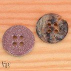 Bouton nacre Akoya mauve paillette argentée - recto et verso