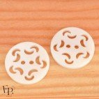 Bouton Nacre Croissants de lune 20 mm - Face et dos