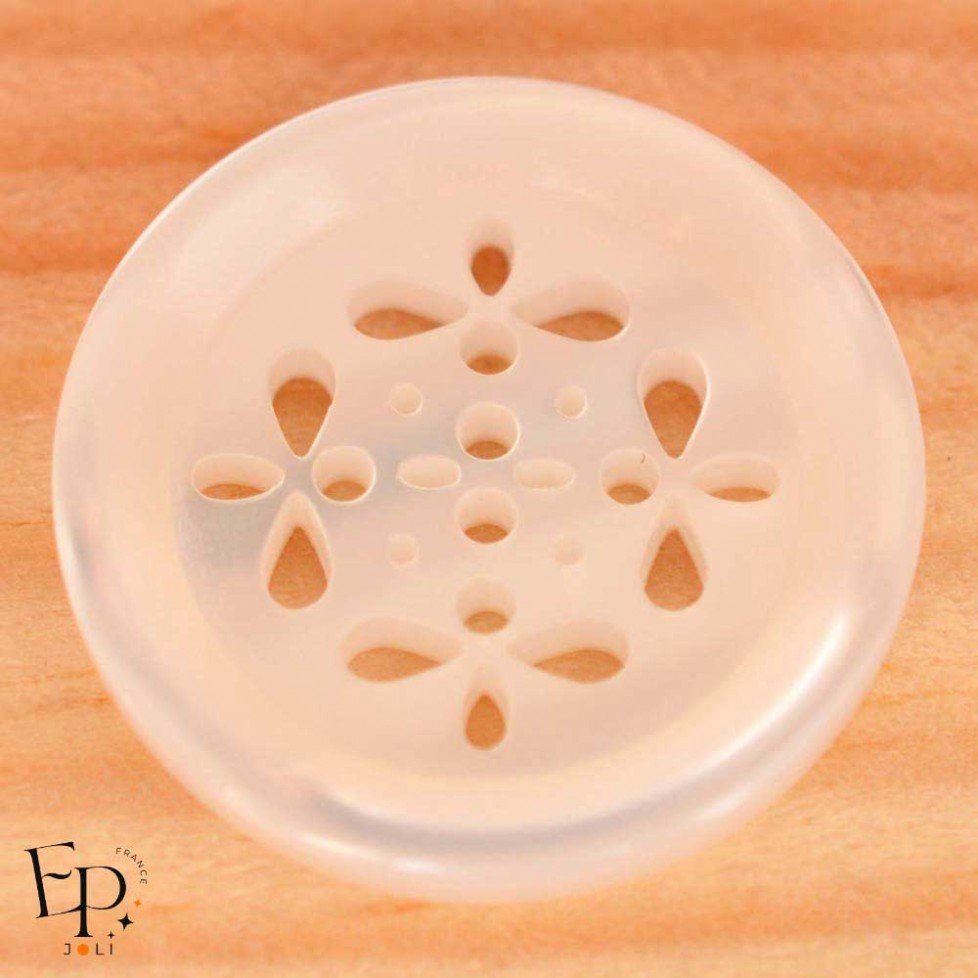Bouton synthétique Nacré Fleurs 25 mm Bouton synthétique Nacré Fleurs 25 mm