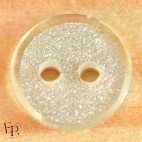 Bouton translucide Paillettes Argentées 10 mm