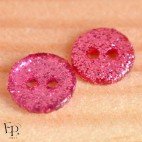 Bouton Paillettes Rose 10 mm - Face et dos