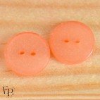 Bouton Rose Pêche Paillettes 10 mm - Face et dos