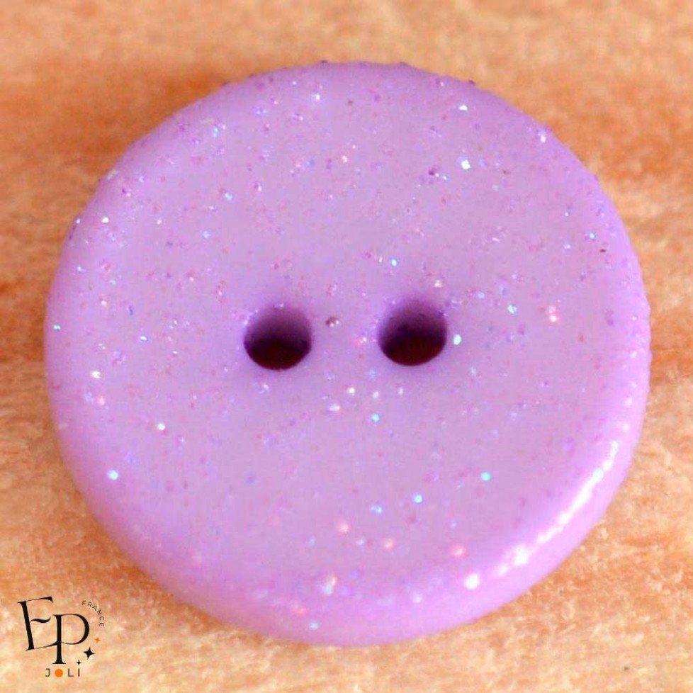 Bouton Violet Paillettes Arc-en-ciel 10 mm Bouton Violet Paillettes Arc-en-ciel 10 mm