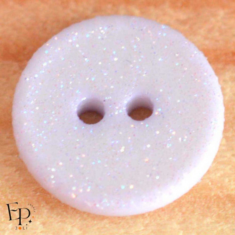 Bouton Mauve Paillettes Arc-en-ciel 12 mm Bouton Mauve Paillettes Arc-en-ciel 12 mm