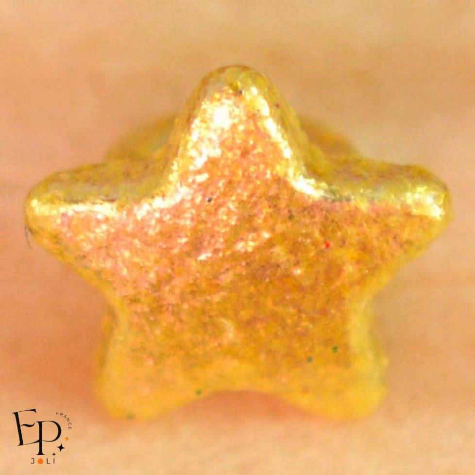 Bouton Métallisé Etoile Jaune à queue 8 mm Bouton Métallisé Etoile Jaune à queue 8 mm