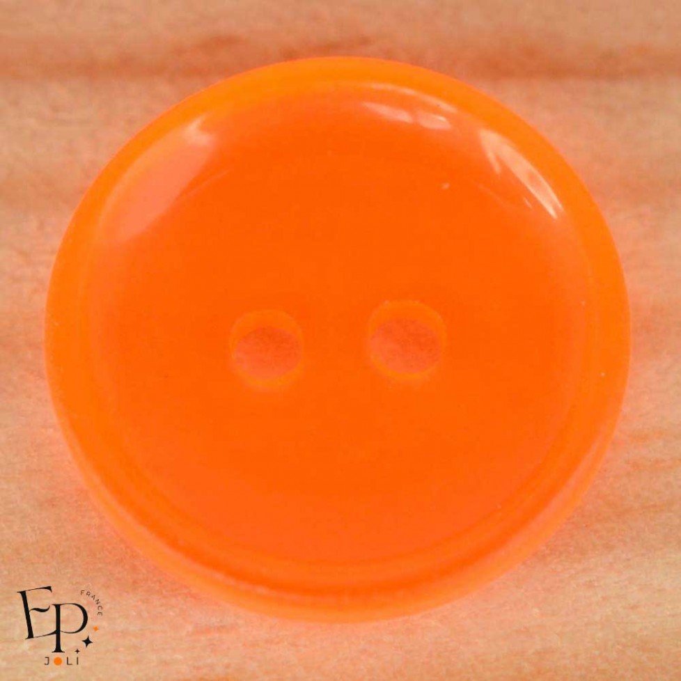 Bouton Orange Fluo 18 mm Bouton Orange Fluo 18 mm