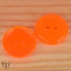 Bouton Orange Fluo 18 mm - Face et dos