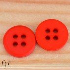 Bouton Rouge Coquelicot 12 mm - Face et dos