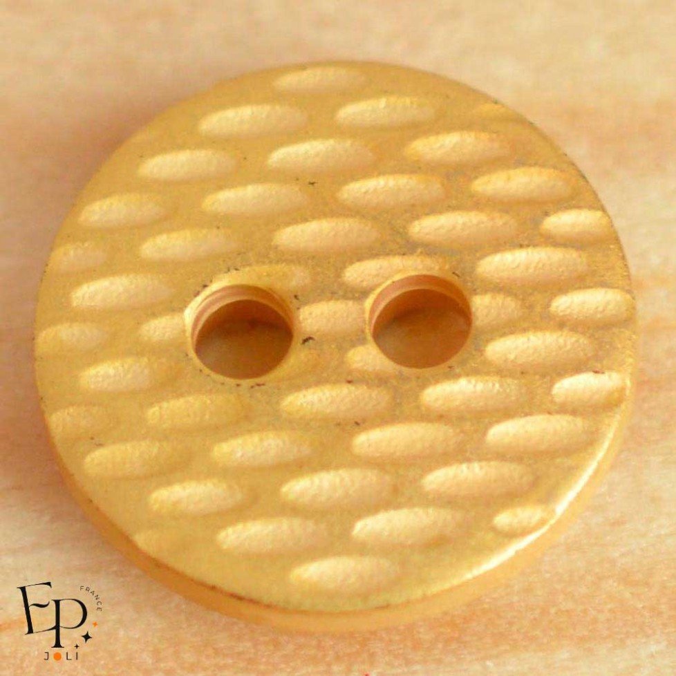 Bouton Doré effet Maille 12 mm Bouton Doré effet Maille 12 mm