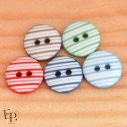 Boutons Rayures divers coloris 12 mm