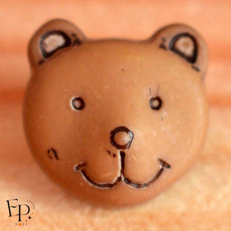 Bouton Ours Marron clair 12 mm Bouton Ours Marron clair 12 mm