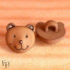 Bouton Ours Marron clair 12 mm - Face et dos