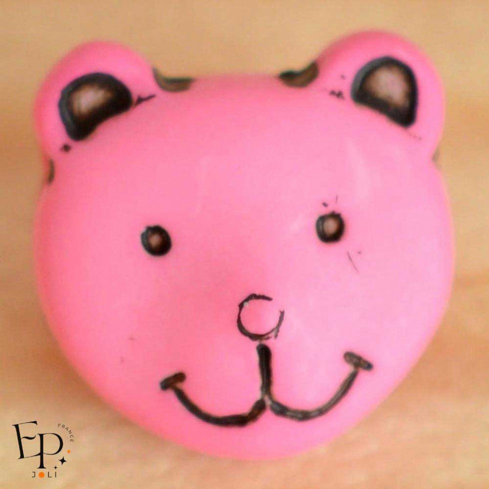 Bouton Ours Rose 12 mm Bouton Ours Rose 12 mm