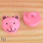 Bouton Ours Rose 12 mm - Face et dos