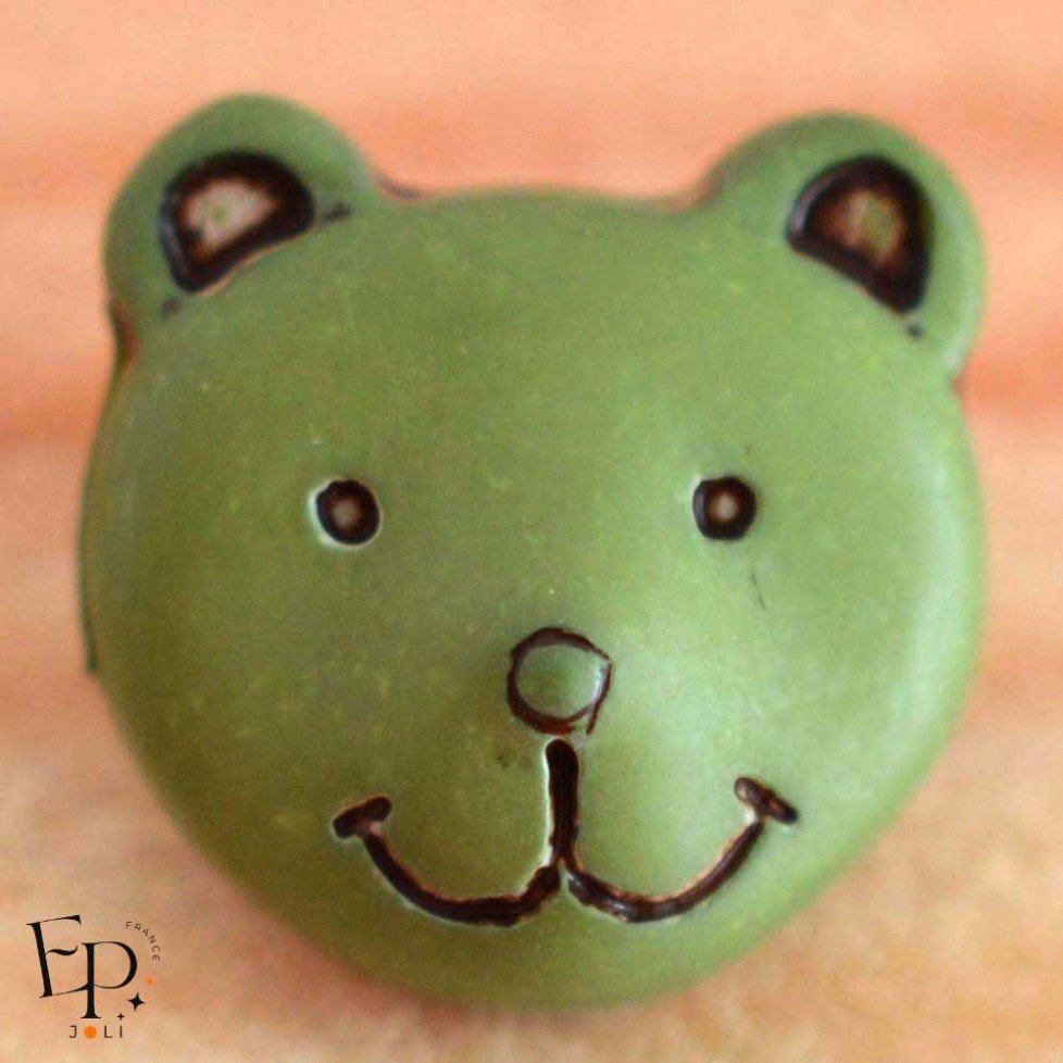 Bouton Ours Vert Kaki 12 mm Bouton Ours Vert Kaki 12 mm
