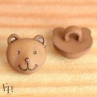 Bouton Ours Marron 12 mm - Face et dos