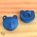 Bouton Ours Bleu marine 12 mm - Face et dos