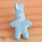 Bouton Lapin Bleu ciel à queue 18 mm