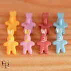 Boutons Lapin divers coloris à queue 18 mm