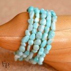 Bracelet Amazonite pierre naturelle roulée - Pierre de taille petite et moyenne - 5 unités