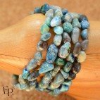 Bracelet Chrysocolle Shattuckite pierre naturelle roulée - Pierre de taille petite et moyenne - 5 unités