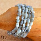 Bracelet en Labradorite roulée, pierre naturelle - Femme Homme - Lithothérapie - Pierre de taille moyenne - 5 unités