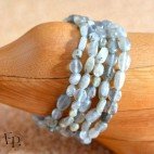 Bracelet en Labradorite roulée, pierre naturelle - Femme Homme - Lithothérapie - Pierre de petite taille  - 5 unités