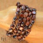 Bracelet Oeil de Taureau pierre naturelle roulée - Pierre de taille moyenne - 5 unités