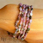 Bracelet Tourmaline multicolore pierre naturelle roulée - Pierre de petite taille - 5 unités