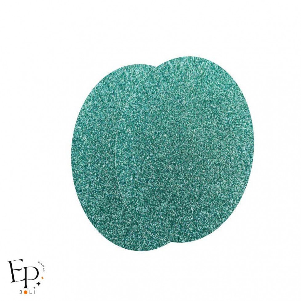 Genouillère & Coudière x 2 - Ovale Enfant Thermocollant - Bleu Jade Pailleté Star Genouillère & Coudière x 2 - Ovale Enfant Thermocollant - Bleu Jade Pailleté Star