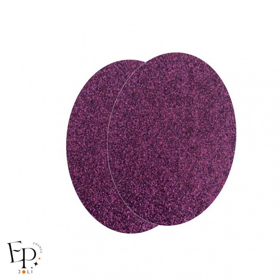 Genouillère & Coudière x 2 - Ovale Enfant Thermocollant - Prune Pailleté Star Genouillère & Coudière x 2 - Ovale Enfant Thermocollant - Prune Pailleté Star