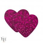Genouillère & Coudière x 2 - Coeur Enfant Thermocollant - Cerise Pailleté Star