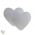 Genouillère & Coudière x 2 - Coeur Enfant Thermocollant - Blanc Pailleté Star