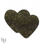 Genouillère & Coudière x 2 - Coeur Adulte Thermocollant - Noir Pailleté Doré Star