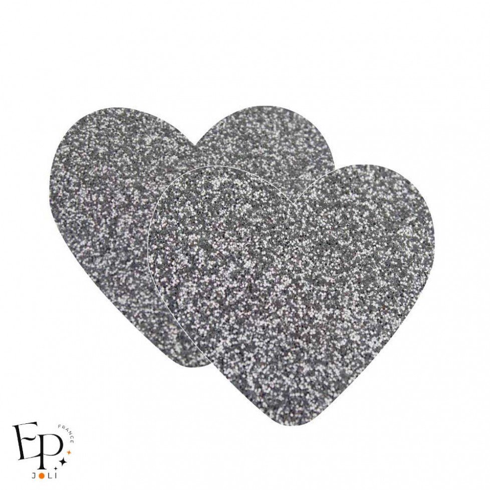 Genouillère & Coudière x 2 - Coeur Adulte Thermocollant - Argent Pailleté Star Genouillère & Coudière x 2 - Coeur Adulte Thermocollant - Argent Pailleté Star