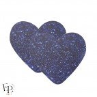 Genouillère & Coudière x 2 - Coeur Adulte Thermocollant - Bleu marine Pailleté Star