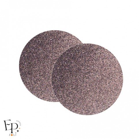 Genouillère & Coudière x 2 - Rond Enfant Thermocollant - Or rose Pailleté rose Star