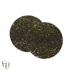 Genouillère & Coudière x 2 - Rond Enfant Thermocollant - Noir doré Pailleté Star