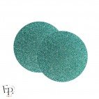 Genouillère & Coudière x 2 - Rond Enfant Thermocollant - Bleu jade Pailleté Star