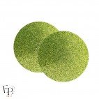 Genouillère & Coudière x 2 - Rond Enfant Thermocollant - Vert Citron Pailleté Jaune Star