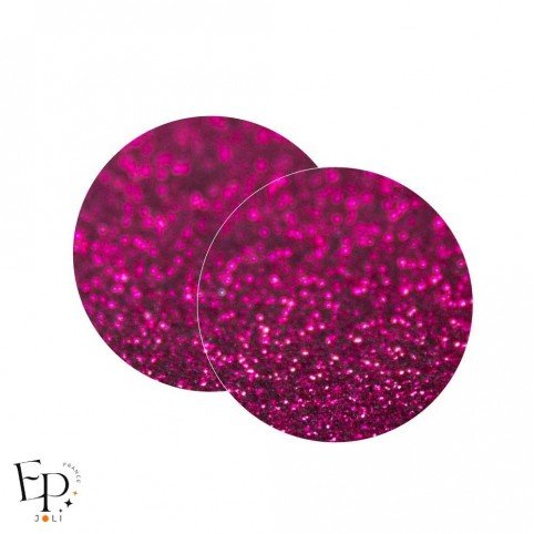 Genouillère & Coudière x 2 - Rond Enfant Thermocollant - Cerise Pailleté Star