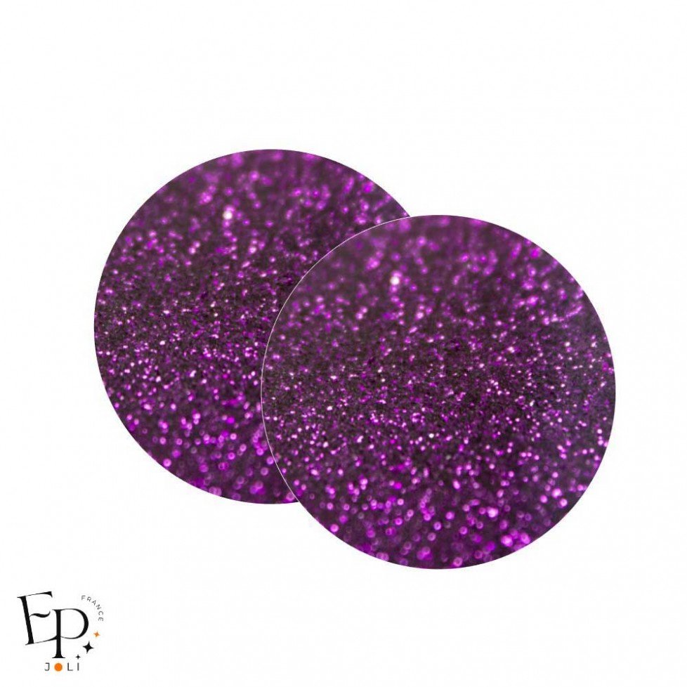 Genouillère & Coudière x 2 - Rond Enfant Thermocollant - Violet Pailleté Star Genouillère & Coudière x 2 - Rond Enfant Thermocollant - Violet Pailleté Star