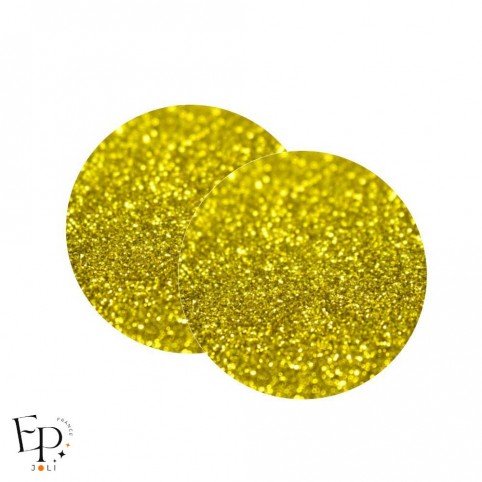 Genouillère & Coudière x 2 - Rond Enfant Thermocollant - Jaune Pailleté Star