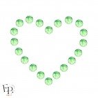 Motif Coeur avec Strass Hotfix Swarovski Xilion 2038 SS10 coloris Chrysolite 3 mm thermocollant