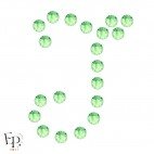 Motif J avec Strass Hotfix Swarovski Xilion 2038 SS10 coloris Chrysolite 3 mm thermocollant