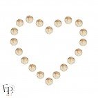Motif Coeur avec Strass Hotfix Swarovski Xilion 2038 SS10 coloris Soie (Silk) 3 mm thermocollant