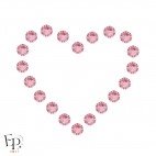 Strass Swarovski Light Rose 5 mm – éclat rose pâle élégant sur fond neutre - motif Coeur